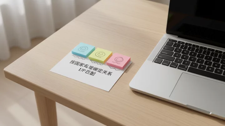 四个独立浏览器 Profile 与对应国家代理 IP 的绑定关系示意