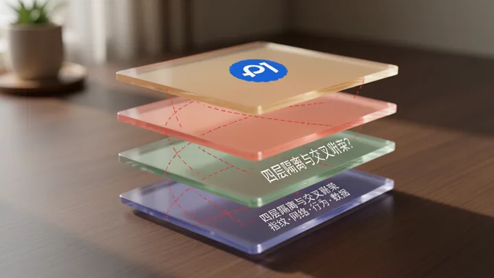 四层隔离结构示意:指纹层、网络层、行为层、数据层之间手动切换时的交叉污染路径