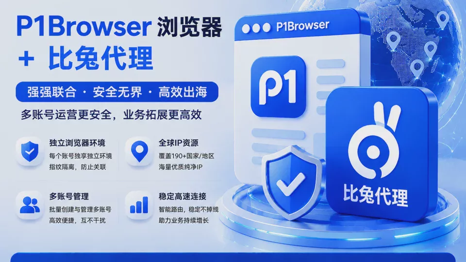 P1Browser+比兔代理: Complete Solution for Localized Overseas Social Media Operations