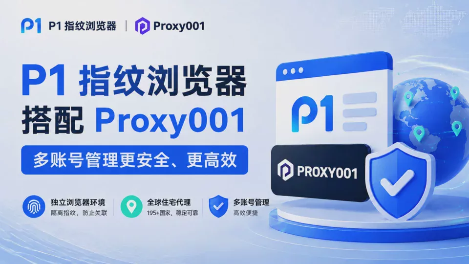 P1 Browser Paired with Proxy001|Fingerprint Isolation and Proxy Combination to Ensure Secure Cross-Border Multi-Account Operations