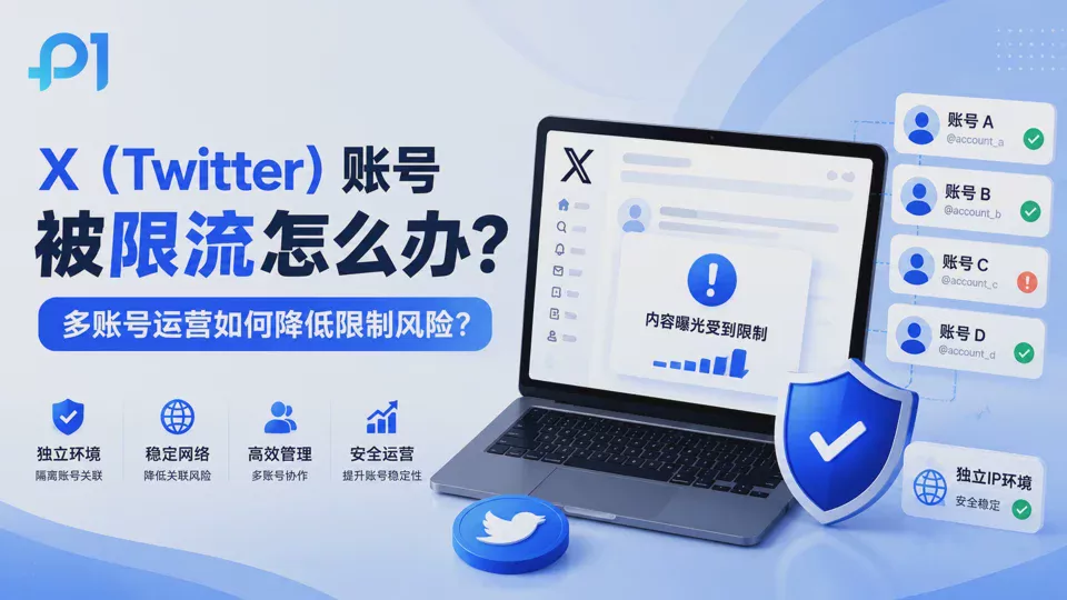 X(Twitter)帳號被限流怎麼辦?多帳號運營如何降低帳號限制風險?